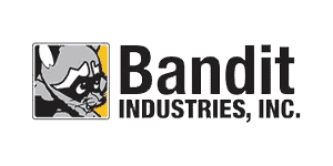 Bandit Industries logo featuring a raccoon mascot and company name.