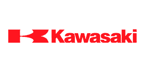 Kawasaki logo on machinery at ACA Machinery, showcasing quality industrial equipment.